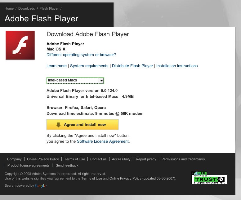 telecharger adobe flash player 9 mac os x
